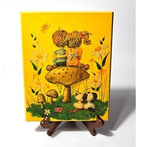 1970s vintage art print Mushies and Love by the artist Edna Vierra